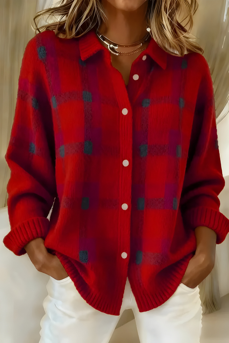 Anna™ | Soft Plaid Cardigan