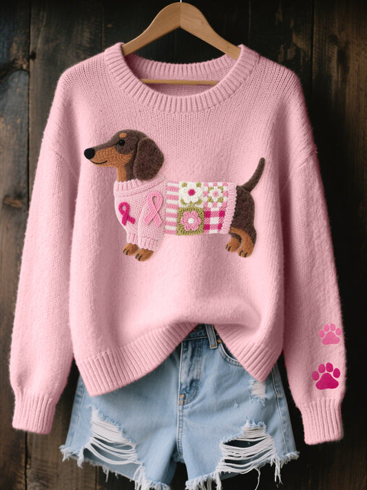 Claudine™ | Soft Sweater with Refined Dachshund Pattern